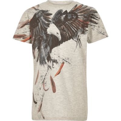 Boys cream eagle print t-shirt